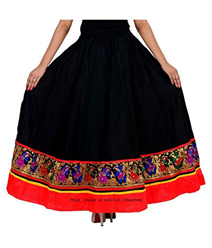 ooltah chashma women's long skirt - skrt-128_black_free size