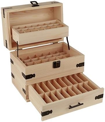 Aroma Designs Wooden Essential Oil Multi-Tray Organizer, Holds 74 Oils