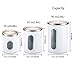 Airtight Window Kitchen Canister, Stainless Steel Canisters Sets with Fingerprint Resistance Lid, Cereal Container Set of 3 (White)