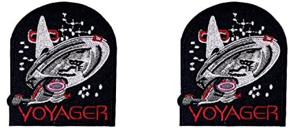 Star Trek Voyager TV Movie Theme Logo Cosplay Badge Embroidered Iron or Sewn-On Applique Patch 2-Pack Gift Set