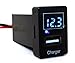 Cllena 2.1A USB Charger Socket Power Adapter + Voltmeter Tester 1.9ft Wiring and Fuse (Blue LED-2)