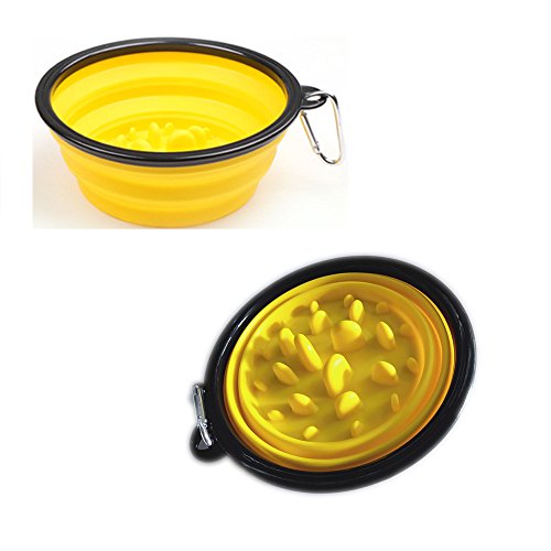 Dog Cat Water Bottle With 2 Pcs Collapsible Bowls - Pet Travel Portable Water Container With Slow Feeder Bowl Dispenser - 2 in 1 Safety Drinking Food Feeder Cup for Dog Cat Rabbit Other Animal Outdoor - Thumbnail 5