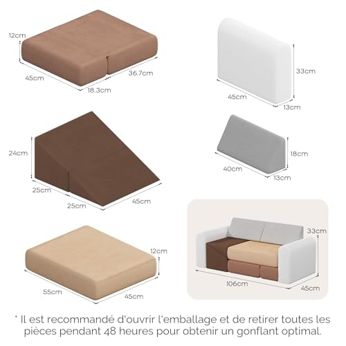 BanaSuper Modular Educational Foam Blocks | Soft Baby Play Equipment | Kids Play Sofa Bed | Foam Sofa Bed for Toddlers | Foam Blocks for Climbing and Crawling