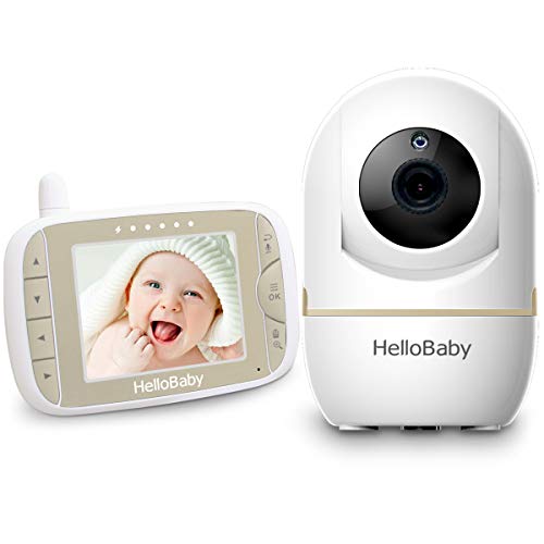 HelloBaby Video Baby Monitor with Camera Digital Color LCD Screen, Remote Pan/ Tilt/ Zoom and Infrared Night Vision, Alarm System, Long Transmission Range, Two-Way Talk, Lullaby.