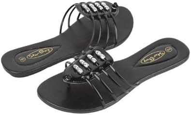 beaded market slide sandal