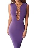 Allegrace Womens Sexy Sleeveless Bodycon Stretch Party Evening Bandage Dresses