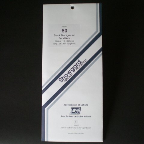 Showgard Strip Style Black Stamp Mounts Size 80