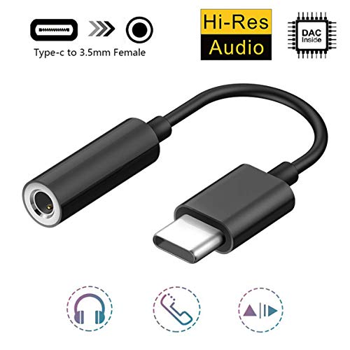 USB C to 3.5mm Adapter for Huawei Headphone Adapter Type C Jack Adaptor 3.5 Female Aux Cable Compatible with Huawei P30 Pro/P20 Pro/P20/Mate 20 Pro/Mate 10 Pro, Xiaomi and Others-Black