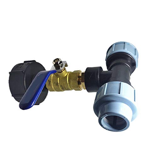 BE-TOOL IBC Tank Adapter, 1PCS IBC Tank Outlet Fitting/Adapter S60X6 with Range of Tap Outlets(Tee 20mm(3/4"))
