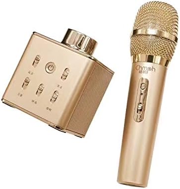 MONDORE The latest model Wireless Karaoke Portable Microphone Bluetooth 4.0 Speaker Separate type Apple iPhone Android Smartphone Handheld (Gold)