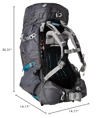 Osprey Aura AG 50L Women's Backpacking Backpack, Vestal Grey
