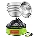 6pcs Backpacking Camping Stainless Steel 6 inch Bowl Mess Kit Set with Mesh Travel Bag - Bisgear Lightweight Dinnerware Round BPA Free Serving Bowls for Outdoor Bug Out