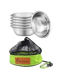 Bisgear   Juego de 6 cuencos de acero inoxidable p
