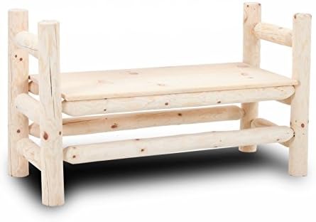 Amazon Com Rustic Log Boot Bench Solid Pine Furniture Bed Cabin