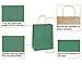 BagDream Shopping Bags 8x4.25x10.5 Inches 100Pcs Gift Bags Kraft Bags Retail Bags Green Stripe Paper Bags with Handles Bulk, 100% Recycled Paper Gift Bags