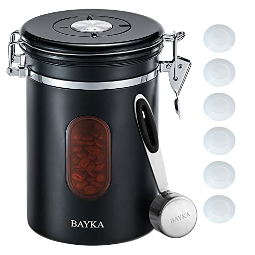 BAYKA Coffee Canister with Airtight Lid, Tawny