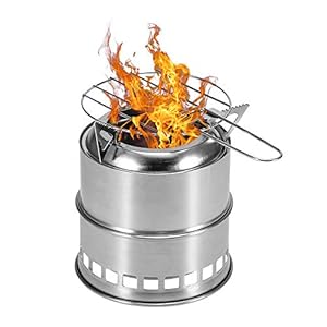 Lixada Camping Kachel Rvs Lichtgewicht Houtkachel Alcohol Kachel Brander voor Draagbare Outdoor Camping Koken Picknick…