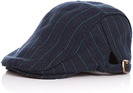 Anshili Boy's Newboy Stripe Cap Darkblue