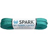 Derby Laces Teal Spark Shoelace for Shoes, Skates, Boots, Roller Derby, Hockey and Ice Skates (54 Inch / 137 cm)