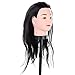 Anself Hairdressing Training Practice Head Long Hair Black Dummy Model Mannequin Cut with Clamp