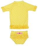 RuffleButts Yellow Polka Dot Ruffled Rash Guard Bikini – 6-12m, Online Clothing Store