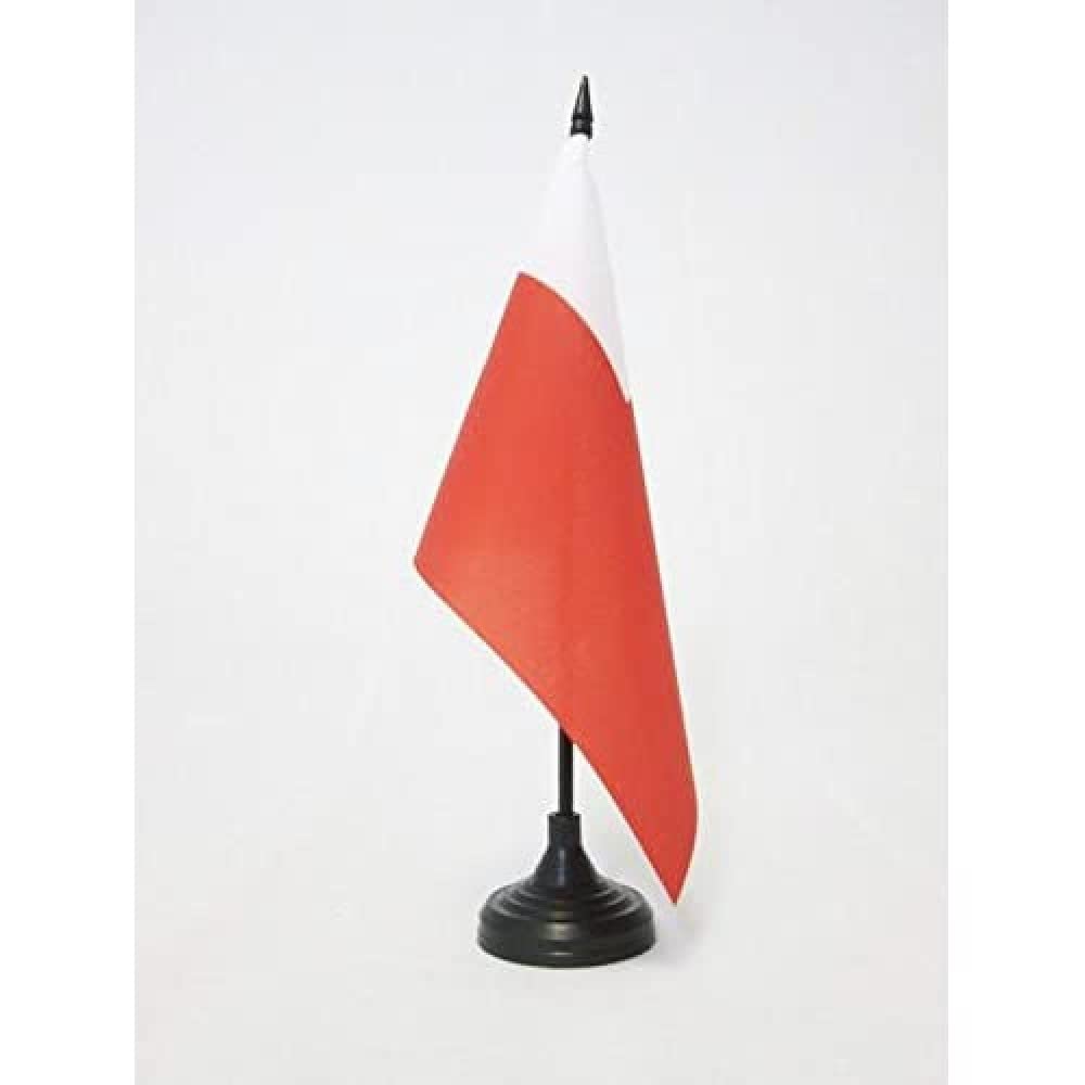 AZ FLAG Abu Dhabi Table Flag 5'' x 8'' - UAE Emirate of Abu Dhabi Office Decoration 100% Polyester 21 x 14 cm - Mini Desk Flag with Pole and Black Plastic Base