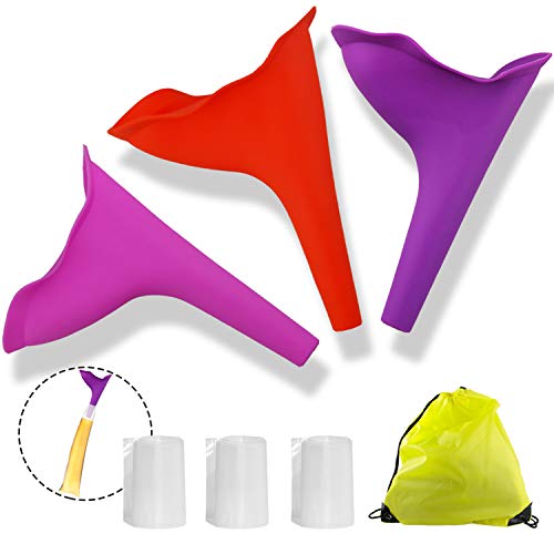 Portable Female Urination Device, Reusable Urinal Funnel | FREE Carry Bag, Disposable Urine Bags | Lets You Pee Standing Up, More Hygienic, Ideal for Camping, Outdoor, Travel, Car, Pregnant Women - Thumbnail 7