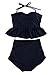 ASHERANGEL Women's Strapless Ruffle Tankini Polka Dots High Waist Swimsuit