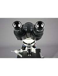 Vision Scientific mu50 Binocular Microscopio Compuesto, 40 x   1000 X Ampliación, doble capa mecánico etapa, iluminación LED w control de intensidad