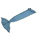 Feiuruhf Soft Mermaid Tail Blanket Handmade Living Room Sleeping Bag For Kids (blue)