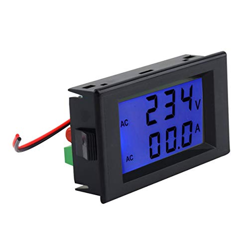 Qewmsg AC Digital Ammeter Voltmeter LCD Panel Amp Volt Meter 100A 300V 110V 220V