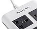Maximm Universal Travel USB 6.5' Long Heavy Duty Extension Cord Power Strip, Flat Charging Hub with 900J Surge Protector 110v - 250v - 6 Universal Plug Outlets + 4 USB w/USA Plug
