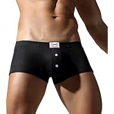 Wayonge Men's Soft Boxers with Button - Breathable and Comfortable Pure Color Underwear for Daily Wear
