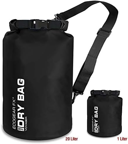 EcoGear FX Heavy Duty Waterproof Dry Bag Voyager Series – Durable Roll Top Compression Bag –Kayaking, Rafting, Boating, Hiking, Fishing and Camping