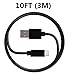 Kindle Fire Fast Charger, [UL Listed] JDHDL Fast Rapid Charger Adapter with 10FT Micro-USB Cable for Kindle Fire HD, HDX 6