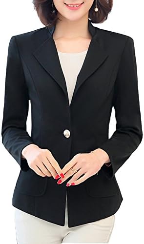 SiYuan Womens Casual Work Office One Button Front Blazer Jacket Black US8/Tag 3XL