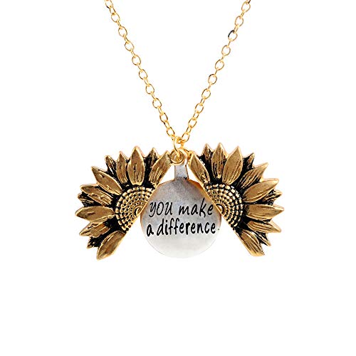 Sloong You are My Sunshine Inspiring Engraved Necklace Memorial hidden