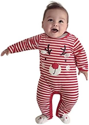 Christmas Onesis, Misaky Newborn Deer Christmas Boys Girls Outfits Romper (3-6M/ Tag 70, Red)