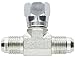 Eaton Weatherhead C5707X6 Carbon Steel SAE 37 Degree (JIC) Flare-Twin Fitting, Swivel, Branch Tee, 3/8