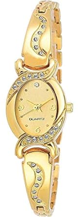 Cloudwood Analog Bangle Gold Dial Luxury Fashion Bracelet Watch for Women & Girls -W158