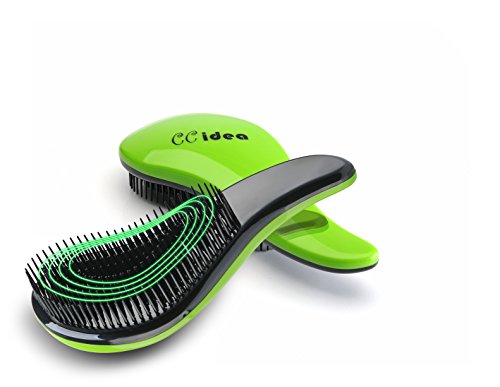 CCIDEA Detangling Brush - Glide Thru Detangler Hair Comb or Brush - No More Tangle - Adults & Kids (green) - Thumbnail 2