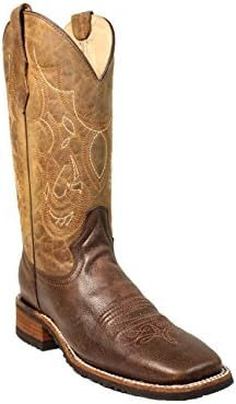 Corral Boot Women's 12-Inch Distressed Leather Embroidery Square Toe Chocolate Western Boot