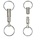 yueton Pull-apart Key Ring Key Chain, Dual Key Ring Snap Lock Holder, Pack of 10 (Silver)