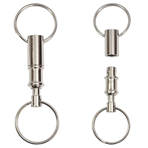 Wowlife 2 Pcs Heavy Duty Dual Key Ring Pull Apart Snap Lock Holder Detachable Pull-Apart Key Rings Keychains Â¡Â­