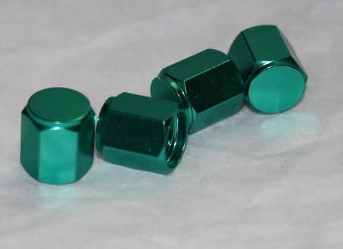 Rushazzled Anodized Aluminum Alloy Valve Stem Cap 4 Pack Set Green