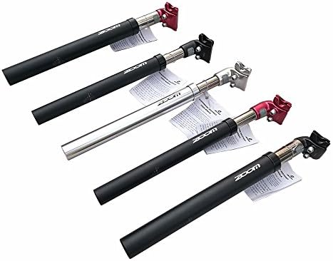 NewWayHub ZOOM 27.2mm 31.6mm Aluminium MTB Road Bike Bicycle Saddle Seat post Cycling Seatpost Hydraulic Suspension 50mm Travel,Silver 316x350mm