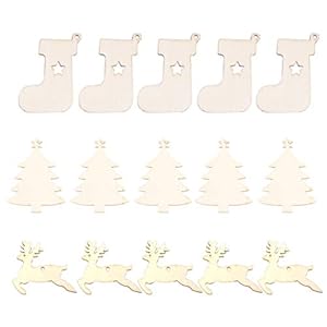 TomaiBaby 30 Stks Houten Kerst Ornamenten Kerstboom Opknoping Tags Hanger Versieringen Ambachten Decor Voor Kerstboom Vakantie Decoraties