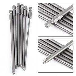 6pcs Phillips Screwdriver Drill Bits 150mm Long