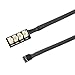 Electop 4 Pin PWM Fan Splitter Hub Cable,4 Way Black Sleeved Braided Fan Power Cable,for 12V Computer Fans(2 Pack)