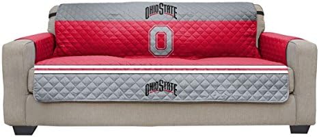 Reversible Couch Cover - College Team Sofa Slipcover Set / Furniture Protector - NCAA Officially Licensed (Couch / Sofa, Ohio State Buckeyes (OSU))